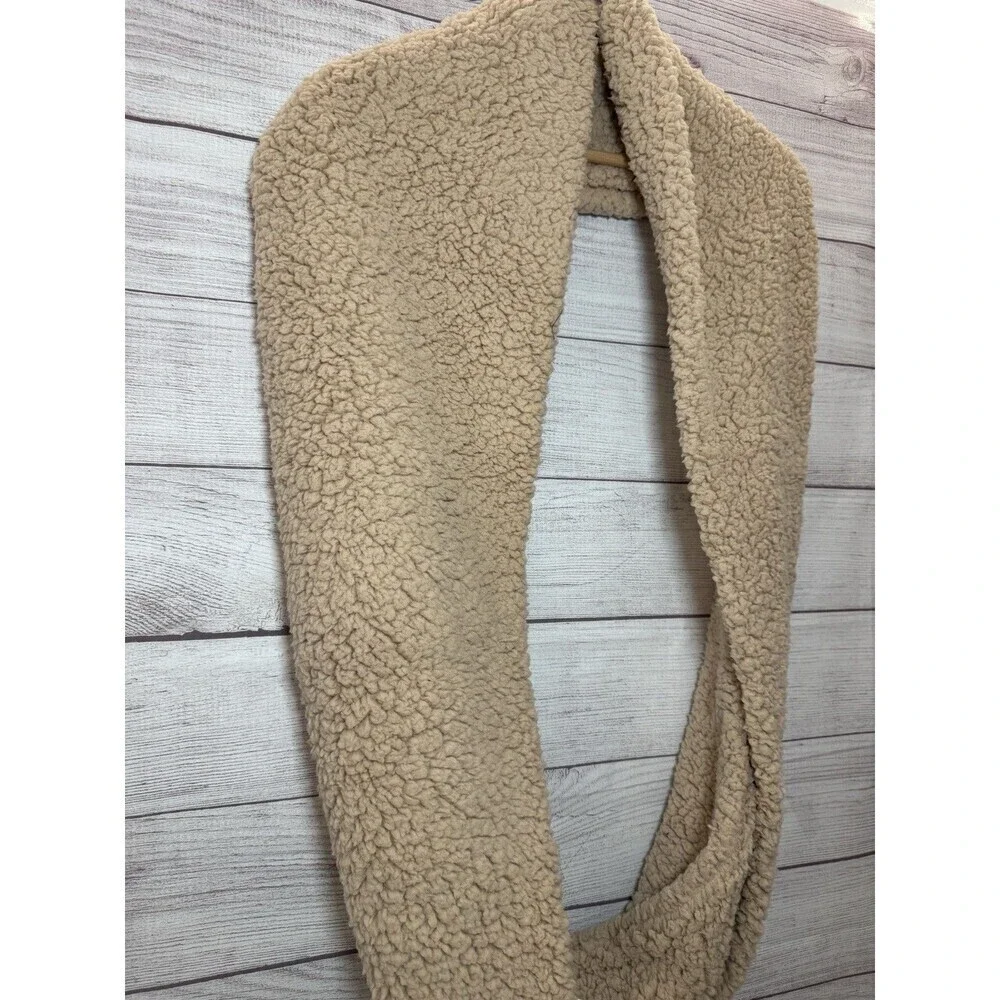 Free People Cloud Nine Scarf Double Loop Infinity Sherpa Cozy Camel One Size